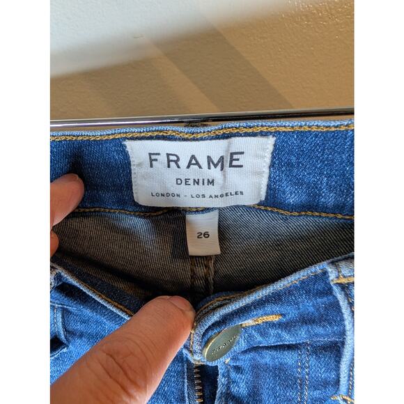 Frame Denim London Los Angeles Skinny Jeans Slit Ankle Medium Wash Size 26 - Picture 2 of 8